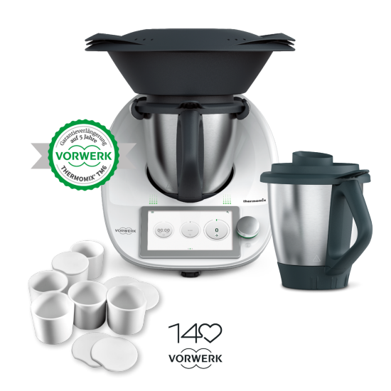 Thermomix® TM6 inkl. Garantieverlängerung auf 5 Jahre + Varoma Förmchen inkl. Deckel + 2. Mixtopf
