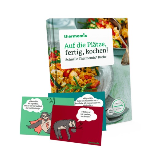 Kochbuch „Auf die Plätze, fertig, kochen! Schnelle Thermomix® Küche“ Kochbuch „Auf die Plätze, fertig, kochen! Schnelle Thermomix® Küche“