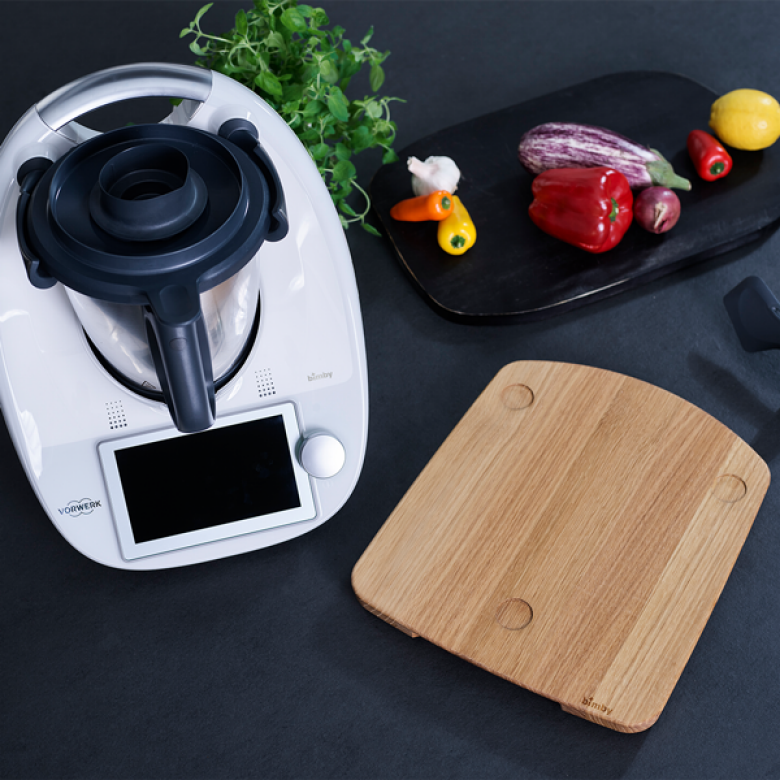 Base Scorrevole In Bambù Per Bimby TM7 – Con Ruote In Gomma E Antiscivolo, Protegge La Bilancia, Design Elegante E Resistente
