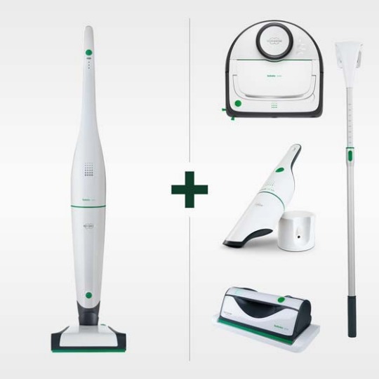 Aspirapolvere senza filo Folletto VB100 + Robot Aspirapolvere Folletto VR300 + Lavavetro Folletto VG100 con Prolunga + Aspirabriciole Folletto VC100 Aspirapolvere senza filo Folletto VB100 + Robot Aspirapolvere Folletto VR300 + Lavavetro Folletto VG100 con Prolunga + Aspirabriciole Folletto VC100