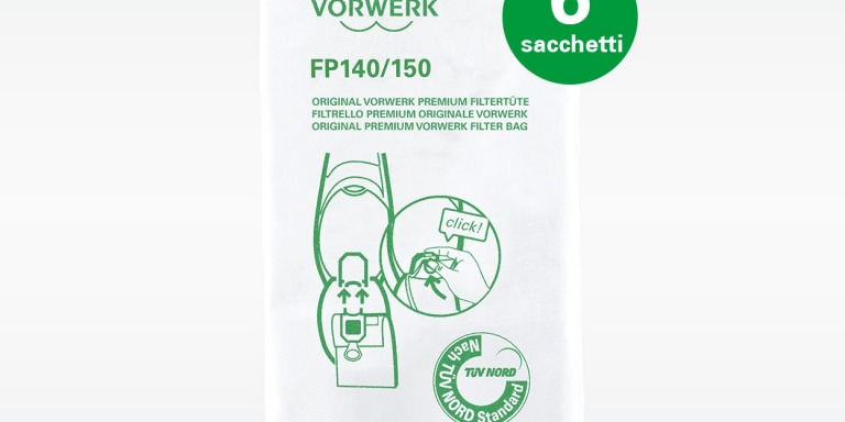 Sacchetti Originali Vorwerk Filtrello Premium FP140 FP150 con Dovine per  Folletto VK140 VK150