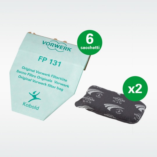 Confezione da 6 Super-Filtrello per VK130/1 + 2 filtro odori Confezione da 6 Super-Filtrello per VK130/1 + 2 filtro odori