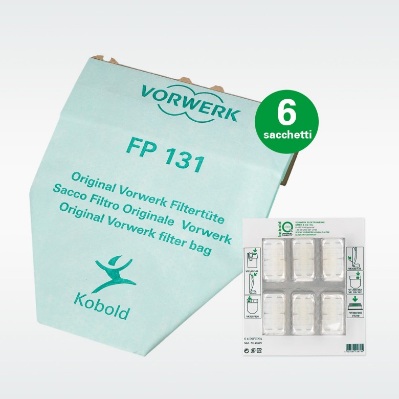 Confezione da 6 Super Filtrello: VK130 1 con Blister | Folletto