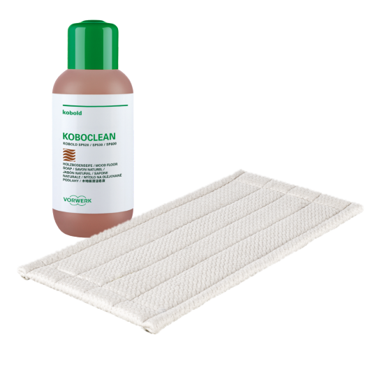 kobold product Zestaw nak adki materia owe i p yn Koboclean do parkietu setview