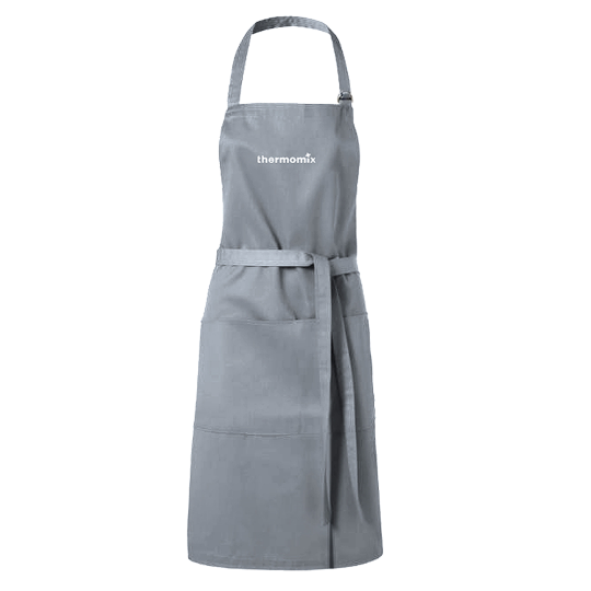 Szary, bawełniany fartuch z logotypem Thermomix®