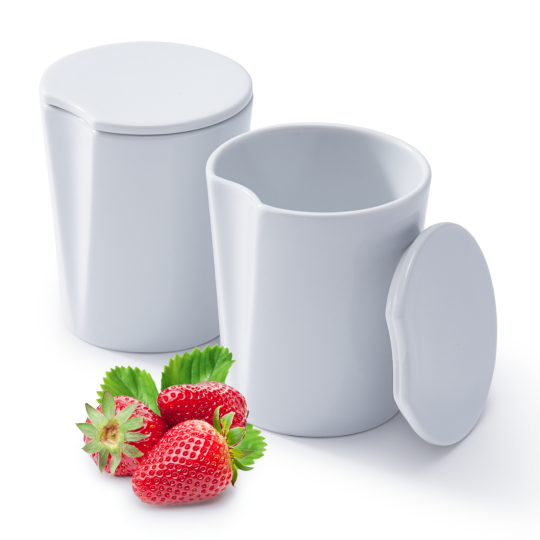 Zestaw: porcelanowe foremki z przykrywkami Zestaw: porcelanowe foremki z przykrywkami