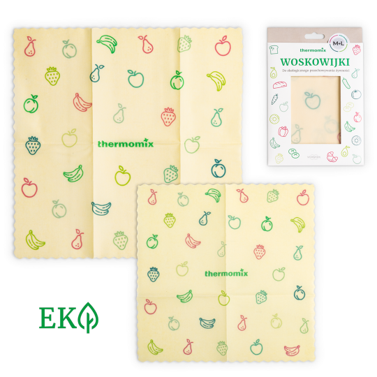WOSKOWIJKI Z LOGO THERMOMIX®, ZESTAW 2 OWIJEK W ROZMIARACH M I L WOSKOWIJKI Z LOGO THERMOMIX®, ZESTAW 2 OWIJEK W ROZMIARACH M I L